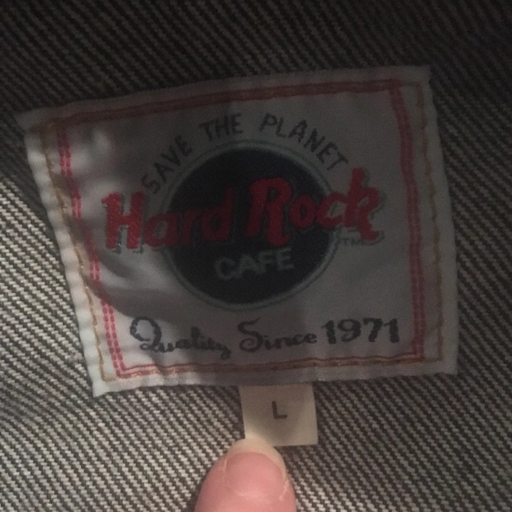 Hard Rock Cafe Denim Jean Jacket Large Trainer Queenstown 2001 Collectible Rare